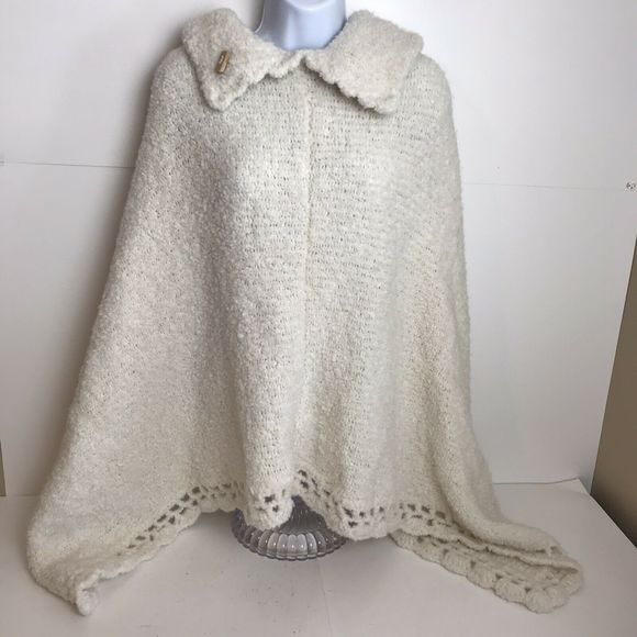 Vintage Hand Knit Poncho Sweater Soft 